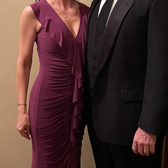 Badgely Mischka ruched evening gown formal Dress size 2 - Picture 8 of 10